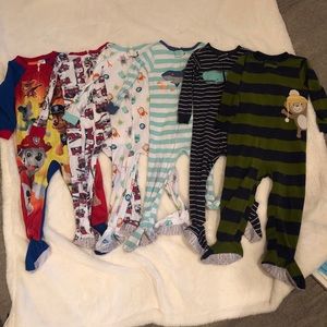 FIVE zipup footie pajamas